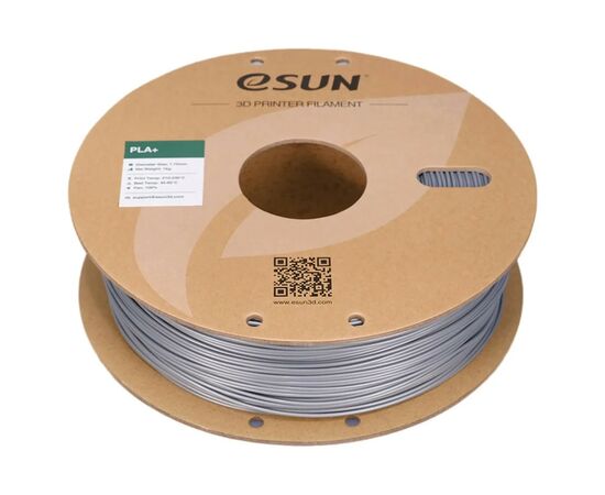 Пластик для 3D-принтера eSUN PLA+ 1.75мм, 1кг, silver (PLA+175S1), изображение 2 Пластик для 3D-принтера eSUN PLA+ 1.75мм, 1кг, silver (PLA+175S1), изображение 2