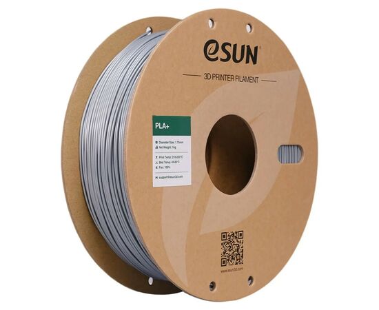 Пластик для 3D-принтера eSUN PLA+ 1.75мм, 1кг, silver (PLA+175S1)