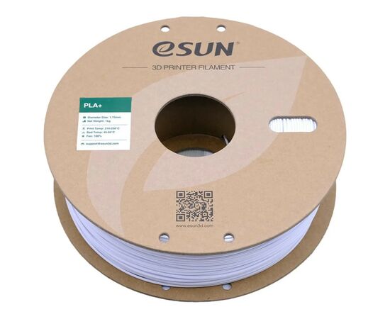 Пластик для 3D-принтера eSUN PLA+ 1.75мм, 1кг, cold white (PLA+175CW1), изображение 2 Пластик для 3D-принтера eSUN PLA+ 1.75мм, 1кг, cold white (PLA+175CW1), изображение 2