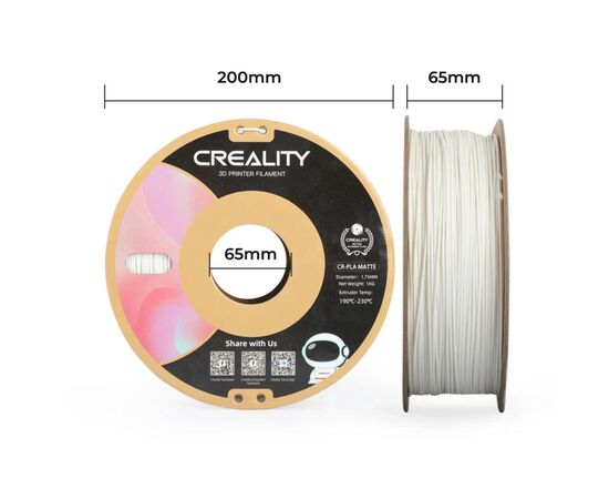 Пластик для 3D-принтера Creality PLA matte 1кг, 1.75мм, natural white (3301010296), изображение 6 Пластик для 3D-принтера Creality PLA matte 1кг, 1.75мм, natural white (3301010296), изображение 6