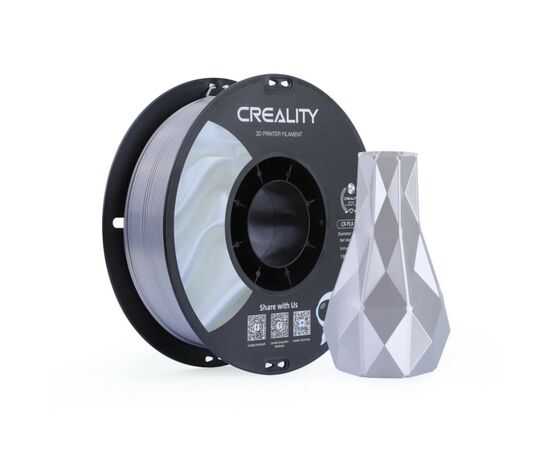 Пластик для 3D-принтера Creality PLA silky shine 1кг, 1.75мм, silver (3301120007), изображение 2 Пластик для 3D-принтера Creality PLA silky shine 1кг, 1.75мм, silver (3301120007), изображение 2
