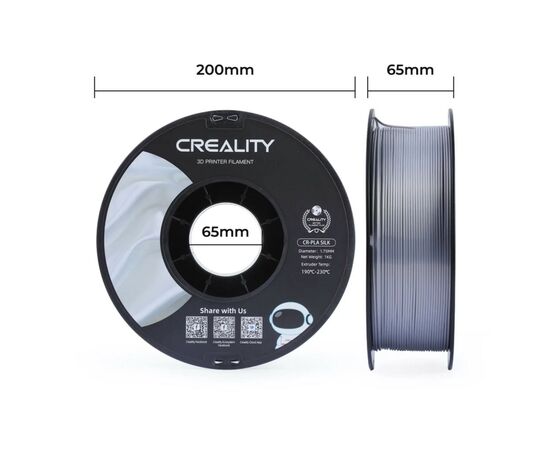Пластик для 3D-принтера Creality PLA silky shine 1кг, 1.75мм, silver (3301120007), изображение 7 Пластик для 3D-принтера Creality PLA silky shine 1кг, 1.75мм, silver (3301120007), изображение 7