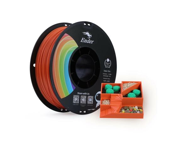 Пластик для 3D-принтера Creality PLA+ 1кг, 1.75мм, orange (3301010307), изображение 2 Пластик для 3D-принтера Creality PLA+ 1кг, 1.75мм, orange (3301010307), изображение 2