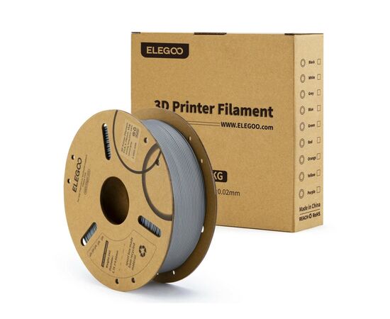 Пластик для 3D-принтера ELEGOO PLA 1кг, 1.75мм, grey (50.203.0040), изображение 2 Пластик для 3D-принтера ELEGOO PLA 1кг, 1.75мм, grey (50.203.0040), изображение 2