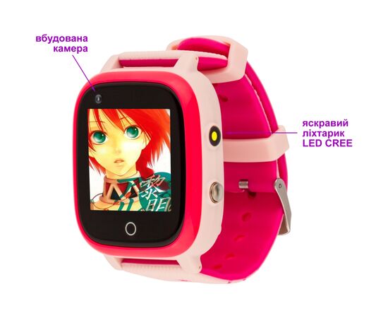 Смарт-часы Amigo GO005 4G WIFI Kids waterproof Thermometer Pink (747018), изображение 3 Смарт-часы Amigo GO005 4G WIFI Kids waterproof Thermometer Pink (747018), изображение 3