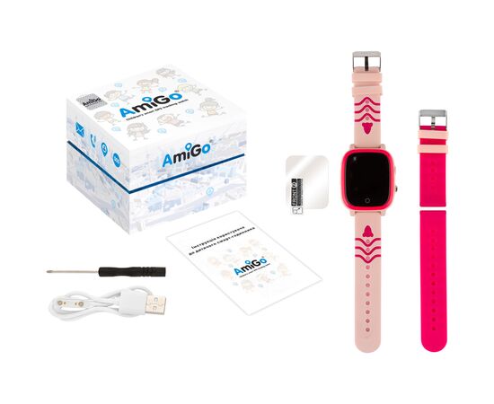 Смарт-часы Amigo GO005 4G WIFI Kids waterproof Thermometer Pink (747018), изображение 6 Смарт-часы Amigo GO005 4G WIFI Kids waterproof Thermometer Pink (747018), изображение 6