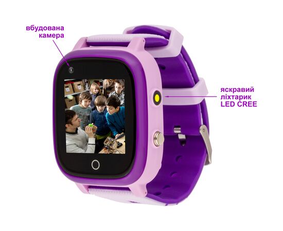 Смарт-часы Amigo GO005 4G WIFI Kids waterproof Thermometer Purple (747019), изображение 2 Смарт-часы Amigo GO005 4G WIFI Kids waterproof Thermometer Purple (747019), изображение 2