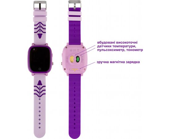 Смарт-часы Amigo GO005 4G WIFI Kids waterproof Thermometer Purple (747019), изображение 4 Смарт-часы Amigo GO005 4G WIFI Kids waterproof Thermometer Purple (747019), изображение 4