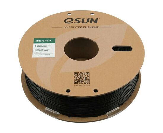 Пластик для 3D-принтера eSUN eStars-PLA 1кг, 1.75мм, black (ESTARS-PLA175GB1), изображение 2 Пластик для 3D-принтера eSUN eStars-PLA 1кг, 1.75мм, black (ESTARS-PLA175GB1), изображение 2