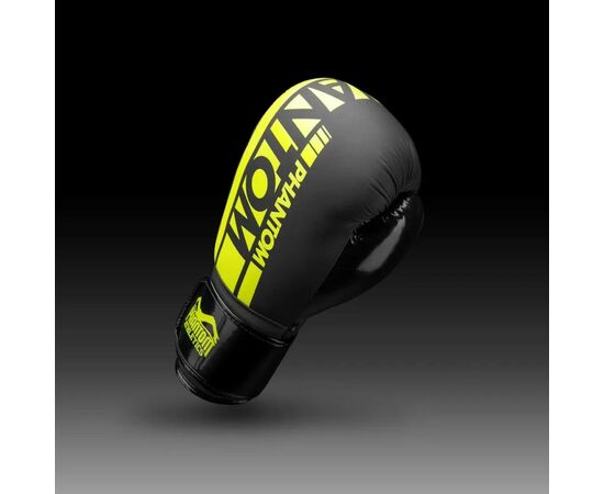 Боксерские перчатки Phantom Apex Elastic Neon Black/Yellow 16 унцій (PHBG2300-16), изображение 3 Боксерские перчатки Phantom Apex Elastic Neon Black/Yellow 16 унцій (PHBG2300-16), изображение 3