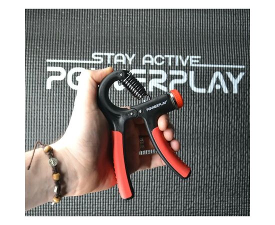 Еспандер PowerPlay кистьовий 10-40 кг Strength Grip Чорно-червоний (PP_4323_Bl/Red), зображення 4
