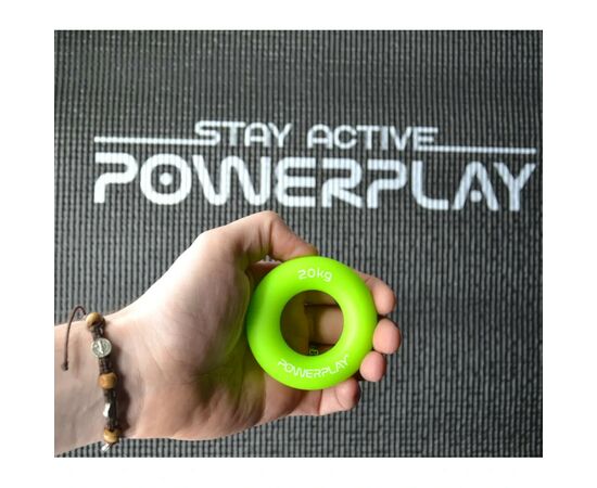 Еспандер PowerPlay PP-4324 Hand Grip Ring Medium 20 кг Зелений (PP_4324_20kg), зображення 5 Еспандер PowerPlay PP-4324 Hand Grip Ring Medium 20 кг Зелений (PP_4324_20kg), зображення 5