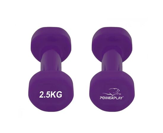 Гантель PowerPlay вінілові 4125 Achilles 2 х 2.5 кг Фіолетові (PP_4125_2.5kg_2in), изображение 5 Гантель PowerPlay вінілові 4125 Achilles 2 х 2.5 кг Фіолетові (PP_4125_2.5kg_2in), изображение 5