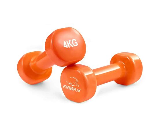Гантель PowerPlay вінілові 4125 Achilles 2 х 4 кг Помаранчеві (PP_4125_4kg_2in)
