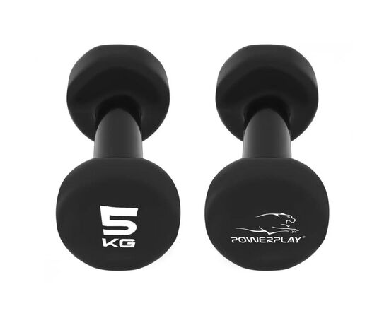 Гантель PowerPlay вінілові 4125 Achilles 2 х 5 кг Чорні (PP_4125_5kg_2in), изображение 7 Гантель PowerPlay вінілові 4125 Achilles 2 х 5 кг Чорні (PP_4125_5kg_2in), изображение 7