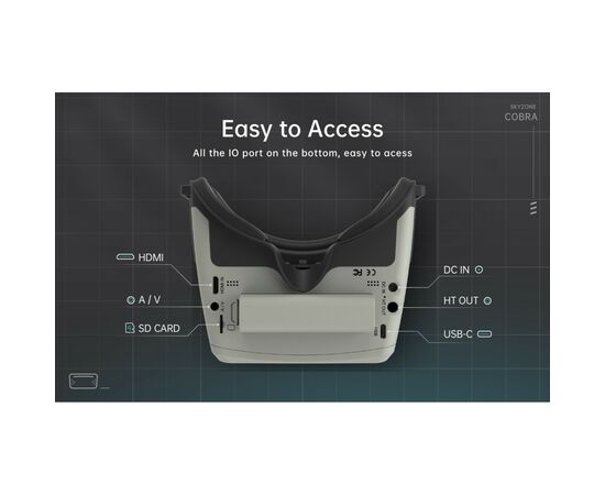 Очки FPV Skyzone Cobra X V4 Diversity DVR 5.8GHz 56CH L,X Band (COBRAX5G), изображение 5 Очки FPV Skyzone Cobra X V4 Diversity DVR 5.8GHz 56CH L,X Band (COBRAX5G), изображение 5