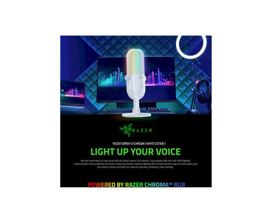 Микрофон Razer Seiren V3 Chroma White (RZ19-05060200-R3M1), изображение 2 Микрофон Razer Seiren V3 Chroma White (RZ19-05060200-R3M1), изображение 2