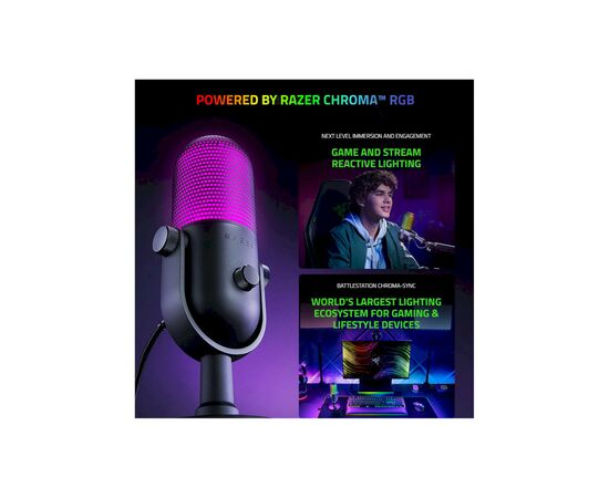 Микрофон Razer Seiren V3 Chroma White (RZ19-05060200-R3M1), изображение 3 Микрофон Razer Seiren V3 Chroma White (RZ19-05060200-R3M1), изображение 3