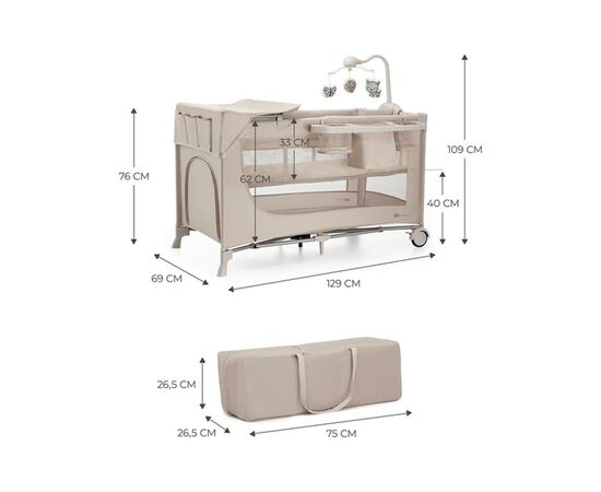 Детский манеж Kinderkraft с пеленатором Joy 2 Beige (5902533925162), изображение 8 Детский манеж Kinderkraft с пеленатором Joy 2 Beige (5902533925162), изображение 8