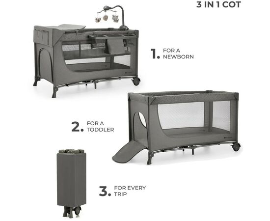 Детский манеж Kinderkraft с пеленатором Joy 2 Dark Grey (5902533925155), изображение 2 Детский манеж Kinderkraft с пеленатором Joy 2 Dark Grey (5902533925155), изображение 2