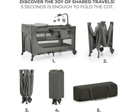 Детский манеж Kinderkraft с пеленатором Joy 2 Dark Grey (5902533925155), изображение 3 Детский манеж Kinderkraft с пеленатором Joy 2 Dark Grey (5902533925155), изображение 3