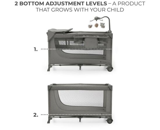 Детский манеж Kinderkraft с пеленатором Joy 2 Dark Grey (5902533925155), изображение 4 Детский манеж Kinderkraft с пеленатором Joy 2 Dark Grey (5902533925155), изображение 4