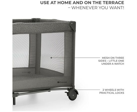 Детский манеж Kinderkraft с пеленатором Joy 2 Dark Grey (5902533925155), изображение 5 Детский манеж Kinderkraft с пеленатором Joy 2 Dark Grey (5902533925155), изображение 5
