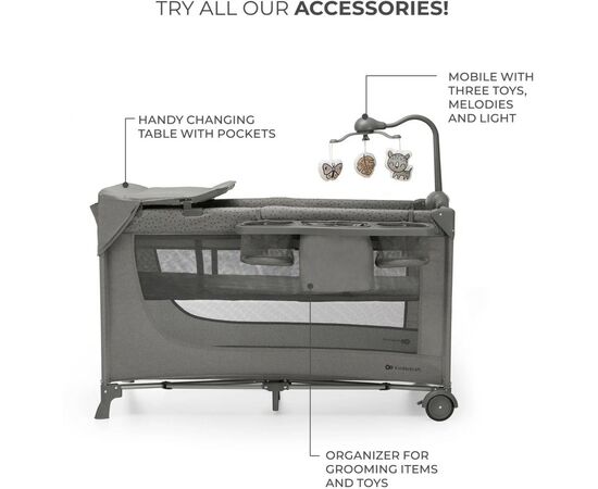 Детский манеж Kinderkraft с пеленатором Joy 2 Dark Grey (5902533925155), изображение 6 Детский манеж Kinderkraft с пеленатором Joy 2 Dark Grey (5902533925155), изображение 6