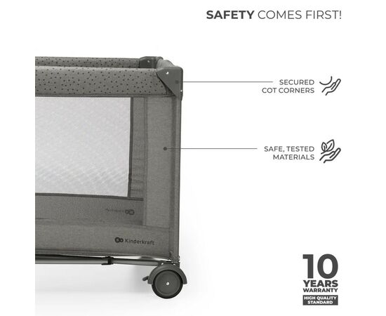 Детский манеж Kinderkraft с пеленатором Joy 2 Dark Grey (5902533925155), изображение 7 Детский манеж Kinderkraft с пеленатором Joy 2 Dark Grey (5902533925155), изображение 7