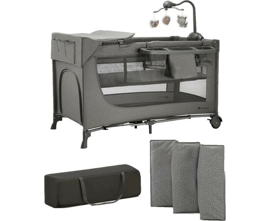 Дитячий манеж Kinderkraft с пеленатором Joy 2 Dark Grey (5902533925155)