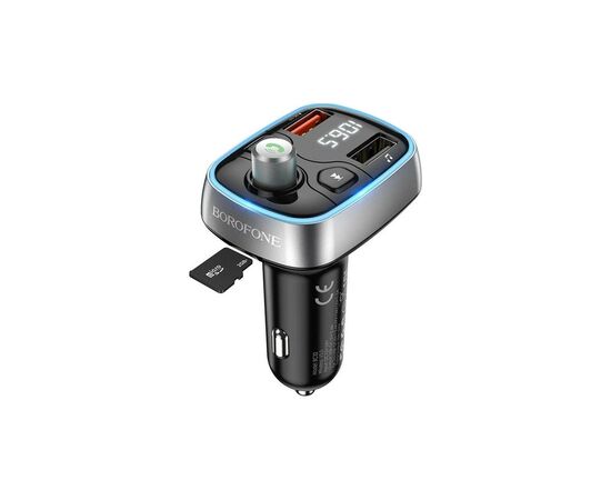 FM модулятор BOROFONE BC32, Black, Box, изображение 2 FM модулятор BOROFONE BC32, Black, Box, изображение 2