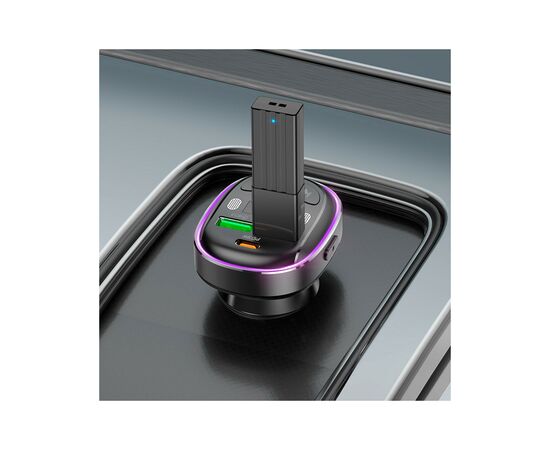 FM модулятор BOROFONE BC47, Gray, Box, изображение 4 FM модулятор BOROFONE BC47, Gray, Box, изображение 4