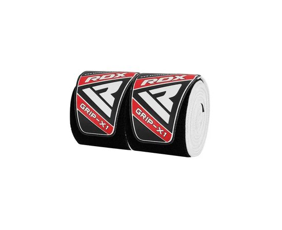 Бинт для спорта RDX на коліна K1 GYM Knee Wraps White/Black Plus (WAH-K1W+), изображение 3 Бинт для спорта RDX на коліна K1 GYM Knee Wraps White/Black Plus (WAH-K1W+), изображение 3