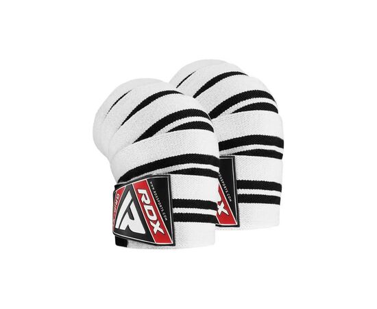 Бинт для спорту RDX на коліна K1 GYM Knee Wraps White/Black Plus (WAH-K1W+)