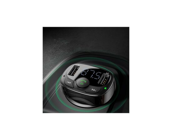 FM модулятор Baseus T Shaped S-09A 2 х USB Type-A, microSD Black (CCMT000001), изображение 11 FM модулятор Baseus T Shaped S-09A 2 х USB Type-A, microSD Black (CCMT000001), изображение 11