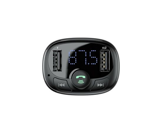 FM модулятор Baseus T Shaped S-09A 2 х USB Type-A, microSD Black (CCMT000001), изображение 5 FM модулятор Baseus T Shaped S-09A 2 х USB Type-A, microSD Black (CCMT000001), изображение 5