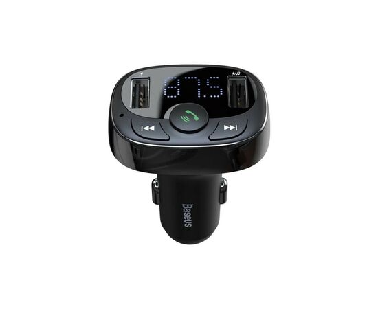 FM модулятор Baseus T Shaped S-09A 2 х USB Type-A, microSD Black (CCMT000001)
