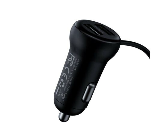 FM модулятор Baseus T Shaped S-16 2 х USB Type-A, microSD, AUX Black (CCMT000201), изображение 3 FM модулятор Baseus T Shaped S-16 2 х USB Type-A, microSD, AUX Black (CCMT000201), изображение 3