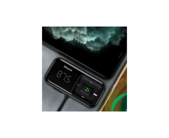 FM модулятор Baseus T Shaped S-16 2 х USB Type-A, microSD, AUX Black (CCMT000201), изображение 6 FM модулятор Baseus T Shaped S-16 2 х USB Type-A, microSD, AUX Black (CCMT000201), изображение 6