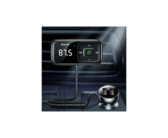 FM модулятор Baseus T Shaped S-16 2 х USB Type-A, microSD, AUX Black (CCMT000201), изображение 9 FM модулятор Baseus T Shaped S-16 2 х USB Type-A, microSD, AUX Black (CCMT000201), изображение 9