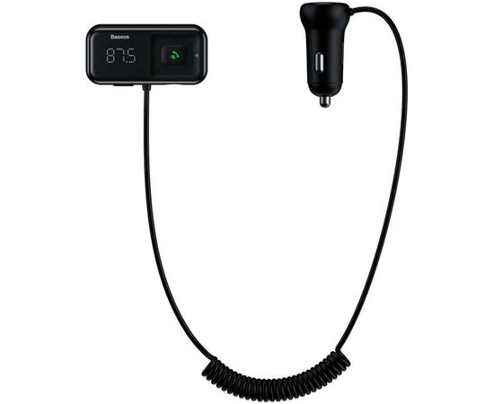 FM модулятор Baseus T Shaped S-16 2 х USB Type-A, microSD, AUX Black (CCMT000201)