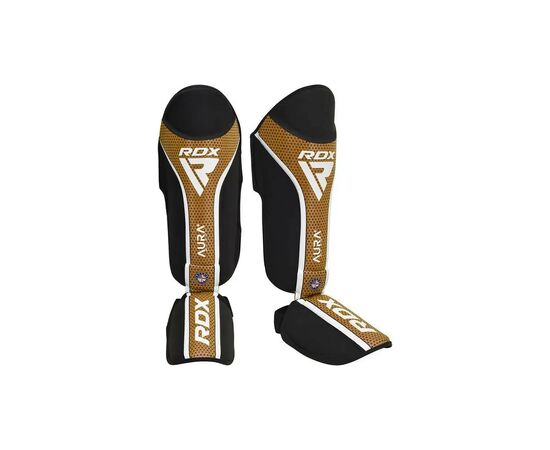 Захист гомілки і стопи RDX Shin Instep Aura Plus T-17 Black Golden L (SGR-T17BGL-L+)