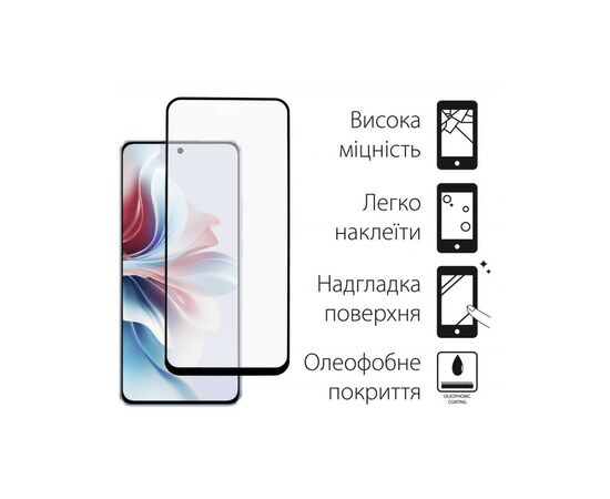 Стекло защитное Dengos Full Glue OPPO Reno 11F (black) (TGFG-359), изображение 2 Стекло защитное Dengos Full Glue OPPO Reno 11F (black) (TGFG-359), изображение 2