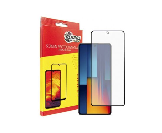 Стекло защитное Dengos Full Glue POCO M6 Pro (black) (TGFG-360)