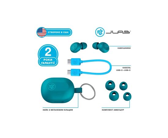 Наушники Jlab JBuds Mini Aqua Teal (IEUEBJBMINIRAQUA124), изображение 7 Наушники Jlab JBuds Mini Aqua Teal (IEUEBJBMINIRAQUA124), изображение 7