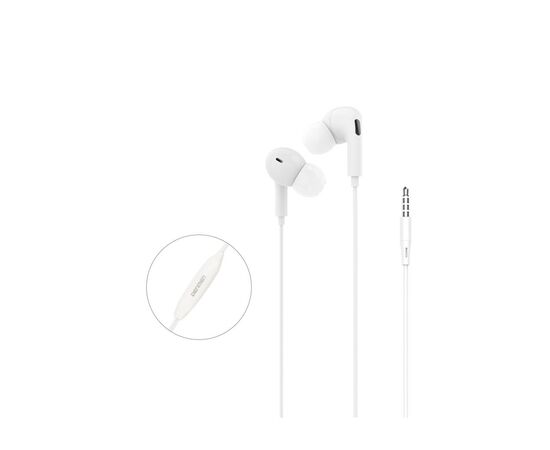 Наушники Denmen HF DR06 3.5mm 1.2 м White (DE-DR06-WH), изображение 3 Наушники Denmen HF DR06 3.5mm 1.2 м White (DE-DR06-WH), изображение 3