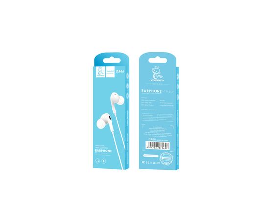 Наушники Denmen HF DR06 3.5mm 1.2 м White (DE-DR06-WH), изображение 5 Наушники Denmen HF DR06 3.5mm 1.2 м White (DE-DR06-WH), изображение 5