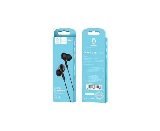 Наушники Denmen HF DR06 3.5mm 1.2 м Black (DE-DR06-BK), изображение 4 Наушники Denmen HF DR06 3.5mm 1.2 м Black (DE-DR06-BK), изображение 4