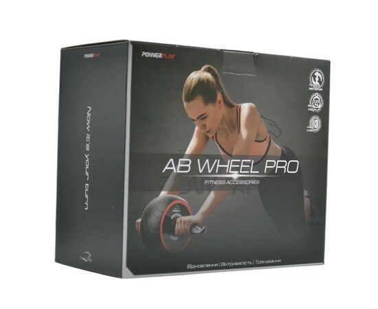 Ролик для пресса PowerPlay зі зворотним механізмом AB Wheel Pro Чорно-червоний (PP_4326_Black/Red), изображение 9 Ролик для пресса PowerPlay зі зворотним механізмом AB Wheel Pro Чорно-червоний (PP_4326_Black/Red), изображение 9