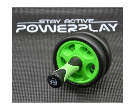Ролик для пресса PowerPlay подвійний Dual-Core Ab Wheel Чорно-зелений (PP_4327_Black/Green), изображение 7 Ролик для пресса PowerPlay подвійний Dual-Core Ab Wheel Чорно-зелений (PP_4327_Black/Green), изображение 7